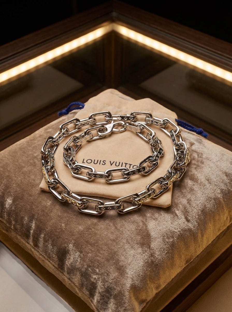 After: Enhanced Louis Vuitton bracelet and chain set