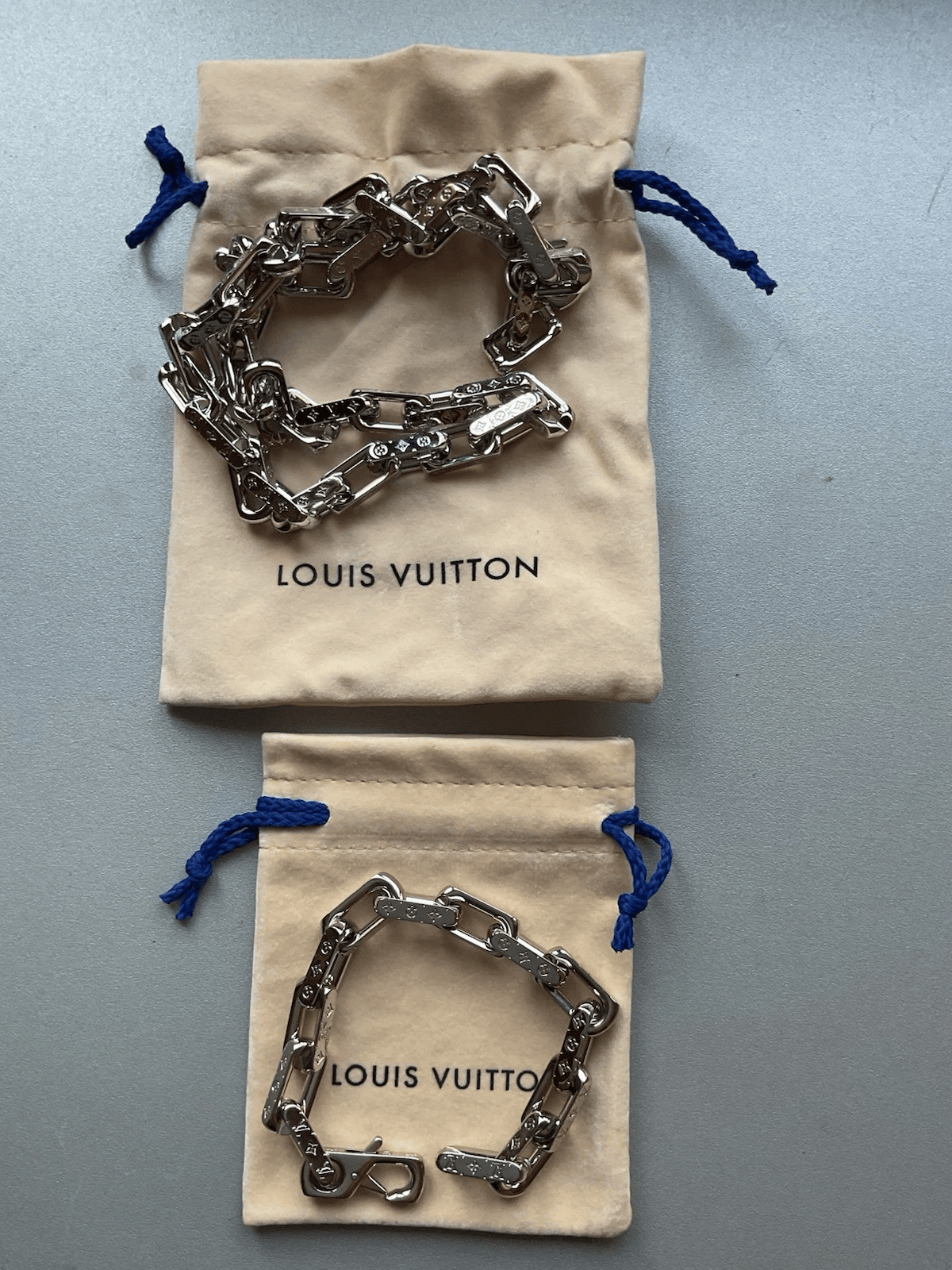 Before: Louis Vuitton bracelet and chain set